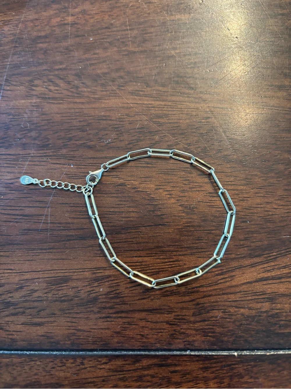 Gold over Sterling Silver Paperclip Chain Bracelet - Women Jewelry